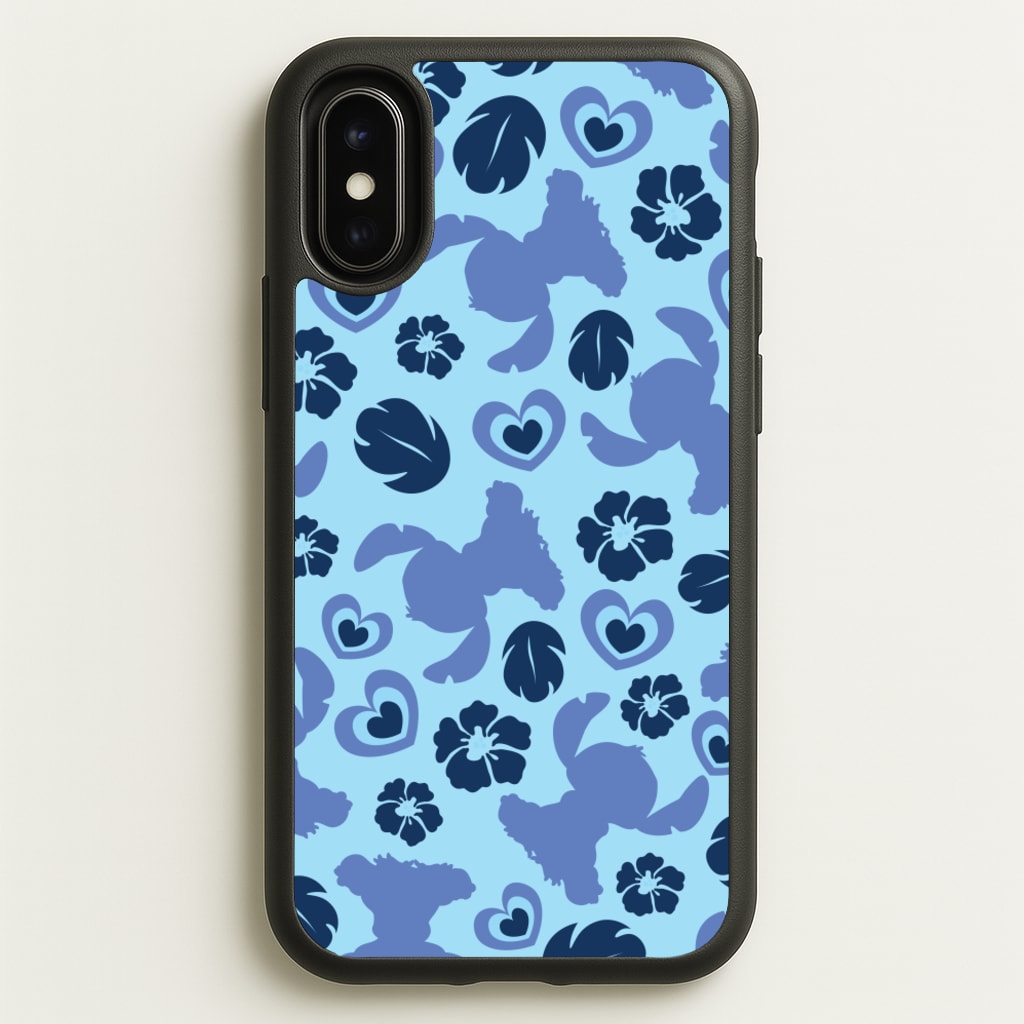 Blue Alien Silhouette Pattern - Disney Phone Case for iPhone X / XS