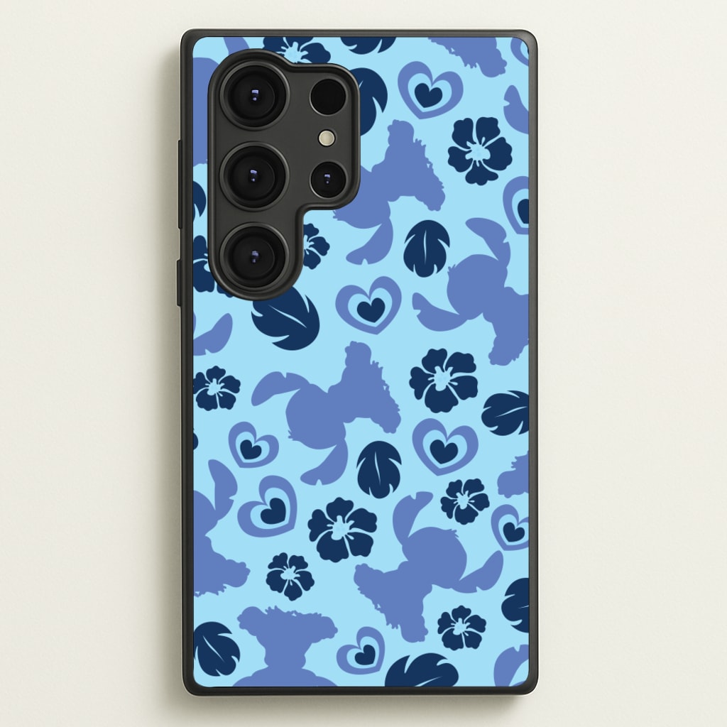 Blue Alien Silhouette Pattern - Disney Phone Case for Galaxy S25 Ultra