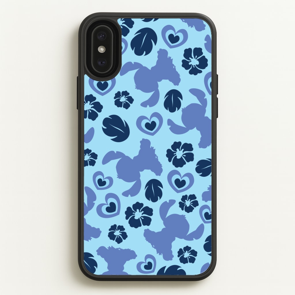 Blue Alien Silhouette Pattern - Disney Phone Case for iPhone XS Max