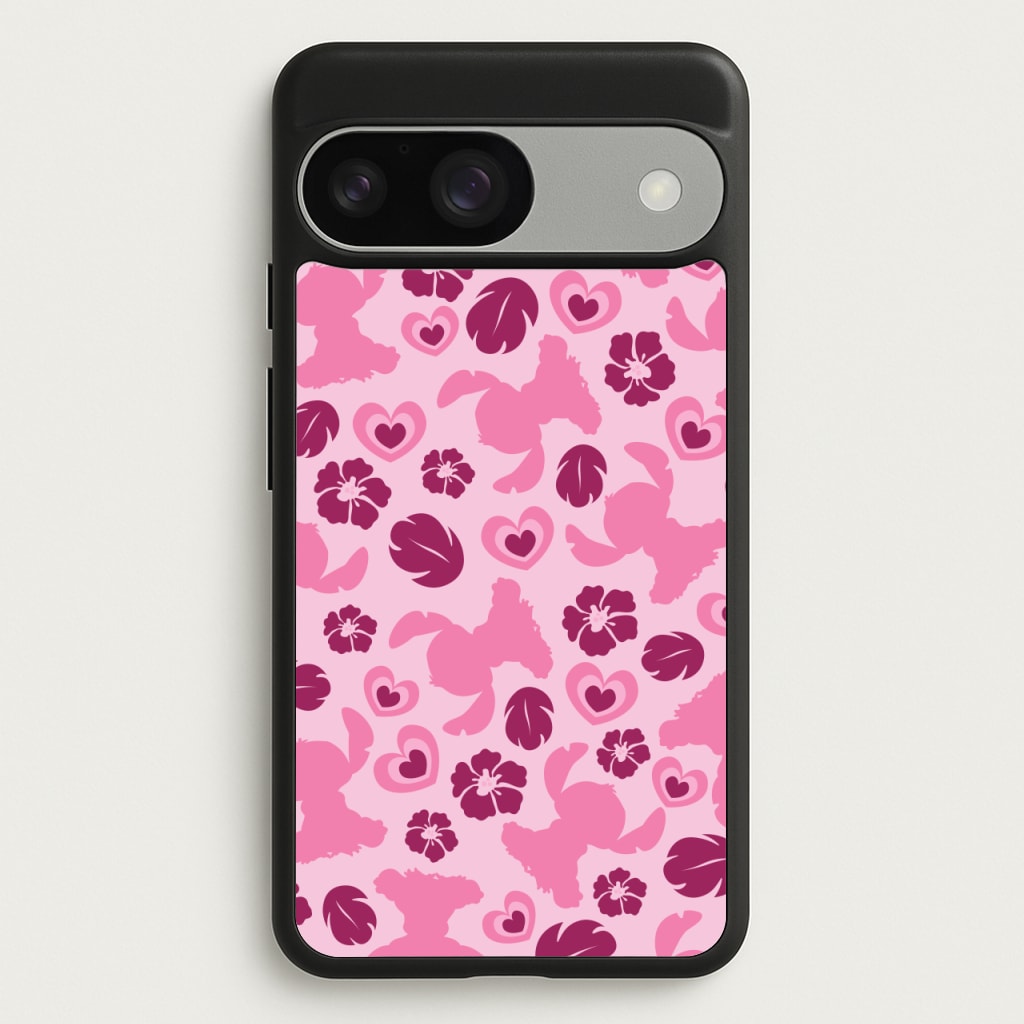 Pink Alien Silhouette Pattern - Disney Phone Case for Google Pixel 9 / 9 Pro