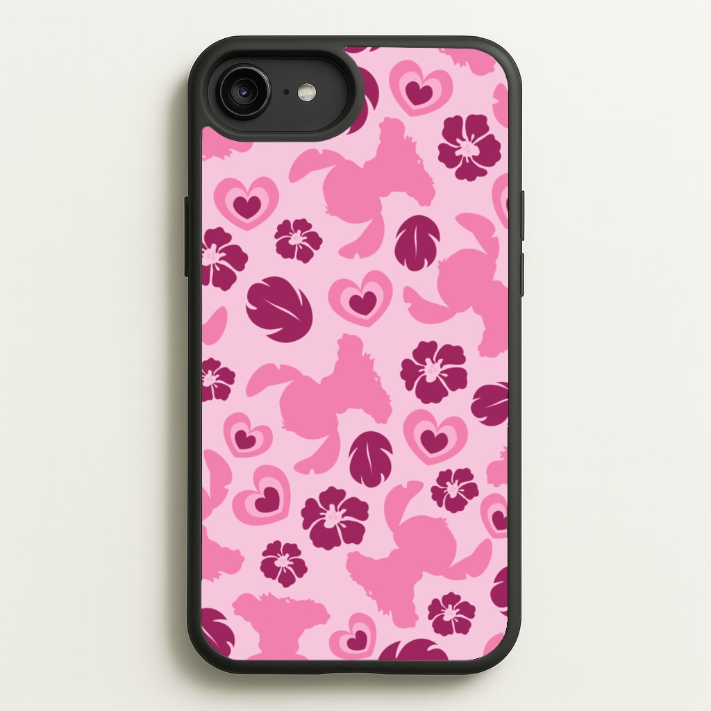 Pink Alien Silhouette Pattern  - Disney Phone Case for iPhone 6 Plus / 7 Plus / 8 Plus