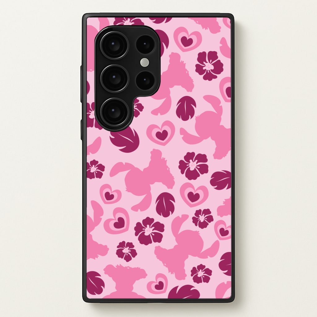 Pink Alien Silhouette Pattern - Disney Phone Case for Galaxy S24 Ultra
