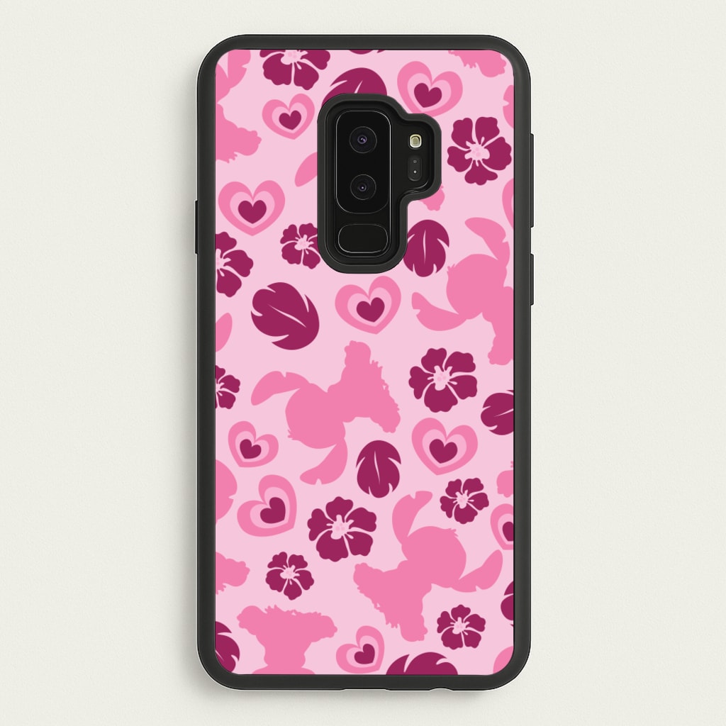 Pink Alien Silhouette Pattern - Disney Phone Case for Galaxy S9 Plus