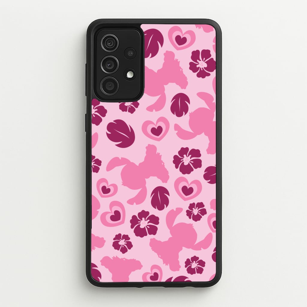 Pink Alien Silhouette Pattern - Disney Phone Case for Galaxy A52 / A52s