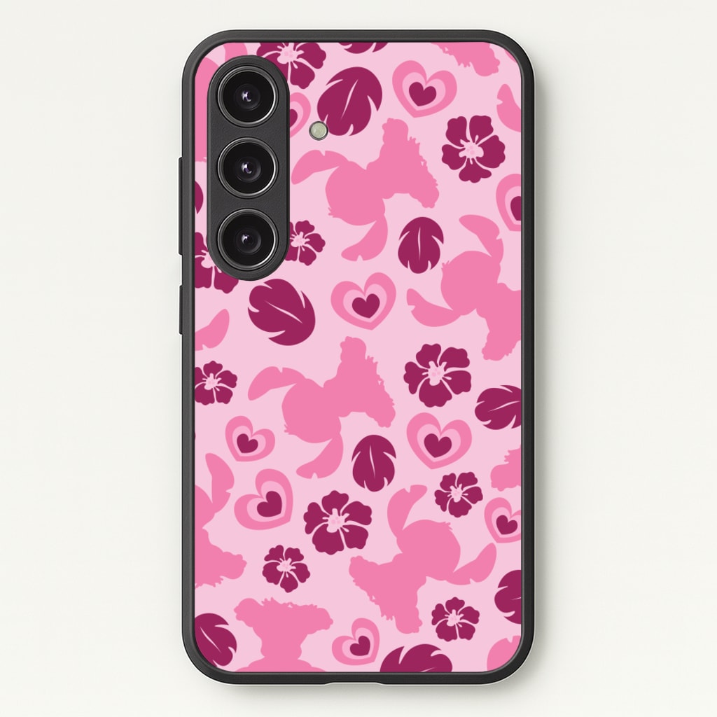 Pink Alien Silhouette Pattern - Disney Phone Case for Galaxy S24 Plus