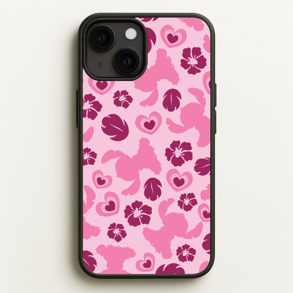 Pink Alien Silhouette Pattern  - Disney Phone Case for iPhone 13