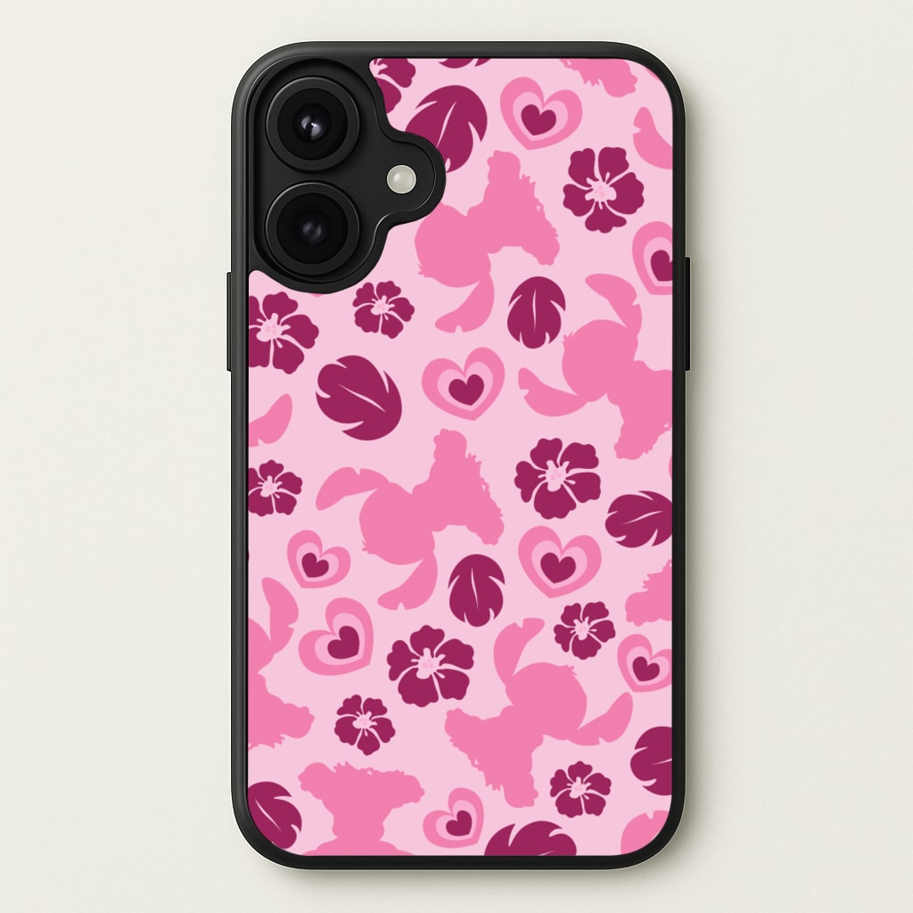 Pink Alien Silhouette Pattern Phone Case for iPhone 17