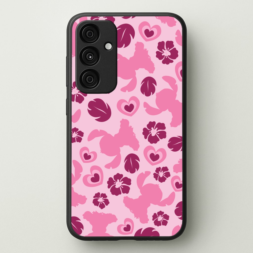 Pink Alien Silhouette Pattern - Disney Phone Case for Galaxy A55