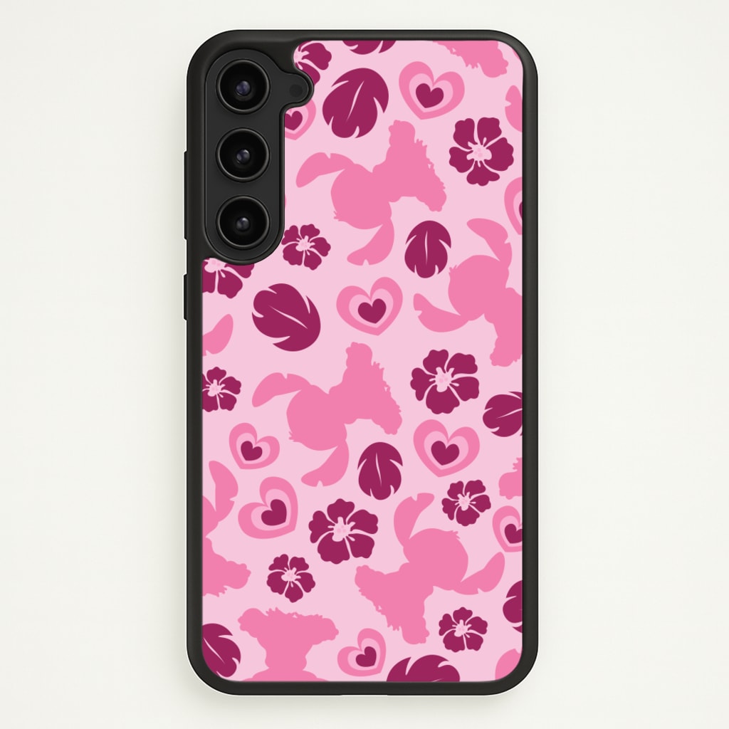 Pink Alien Silhouette Pattern - Disney Phone Case for Galaxy S23 Plus
