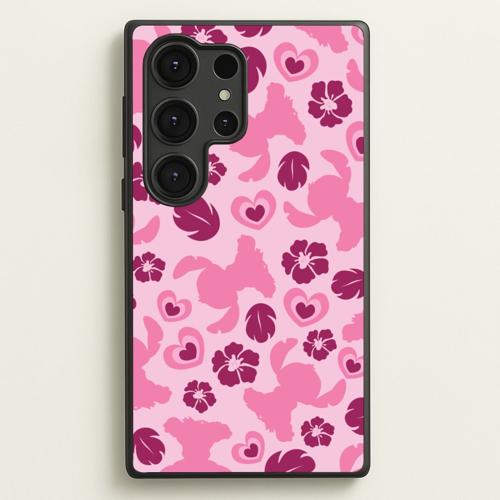 Pink Alien Silhouette Pattern - Disney Phone Case for Galaxy S25 Ultra