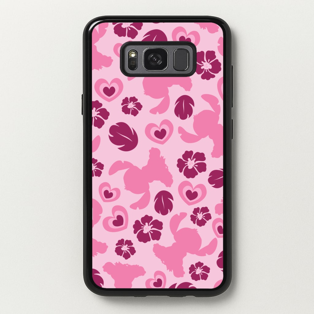 Pink Alien Silhouette Pattern - Disney Phone Case for Galaxy S8 Plus