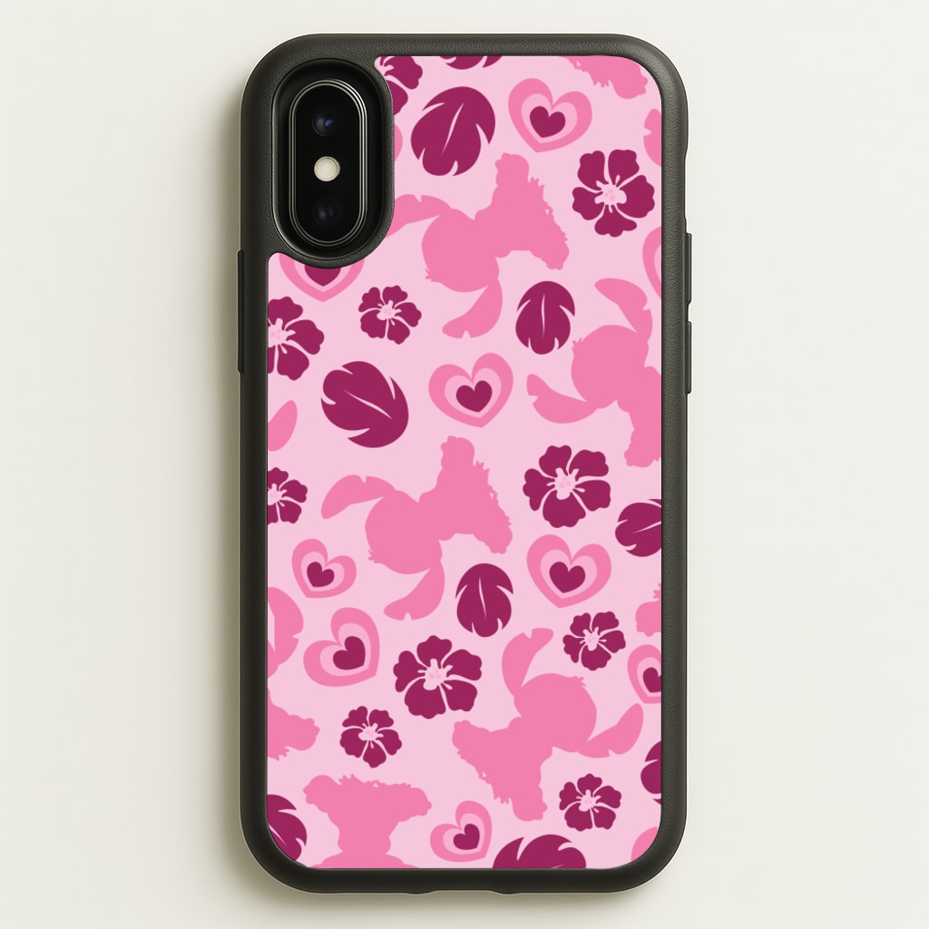Pink Alien Silhouette Pattern  - Disney Phone Case for iPhone X / XS