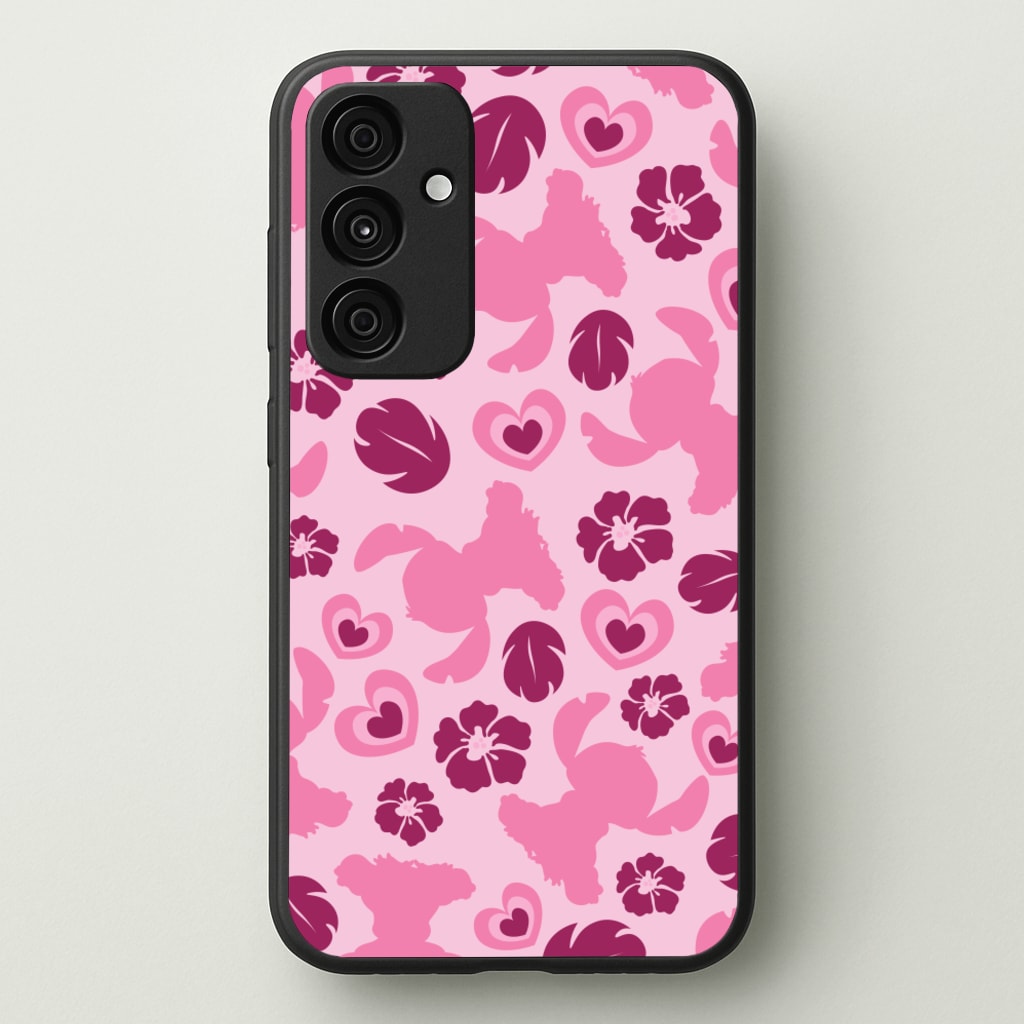 Pink Alien Silhouette Pattern - Disney Phone Case for Galaxy A35
