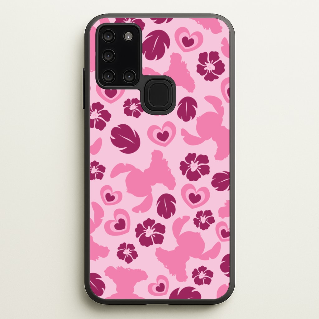 Pink Alien Silhouette Pattern - Disney Phone Case for Galaxy A21s