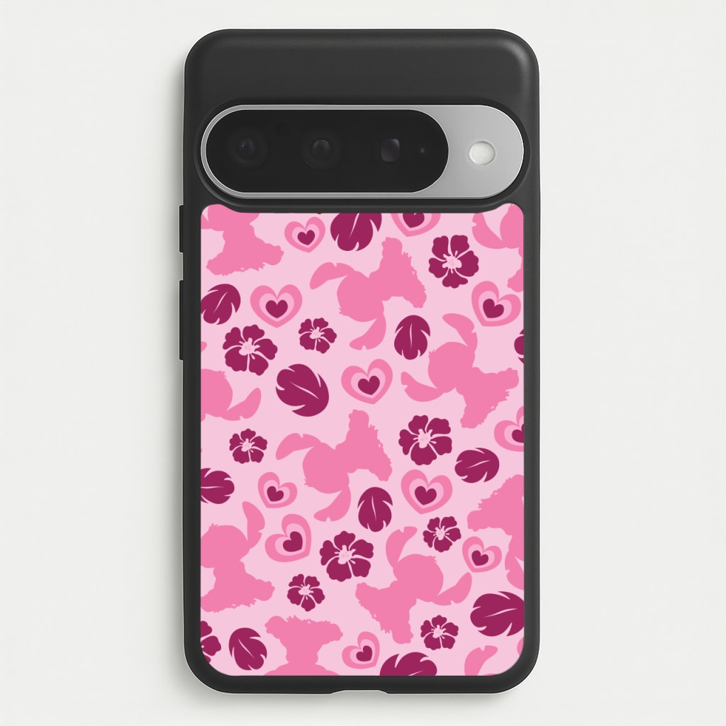 Pink Alien Silhouette Pattern Phone Case for Google Pixel 10 Pro XL