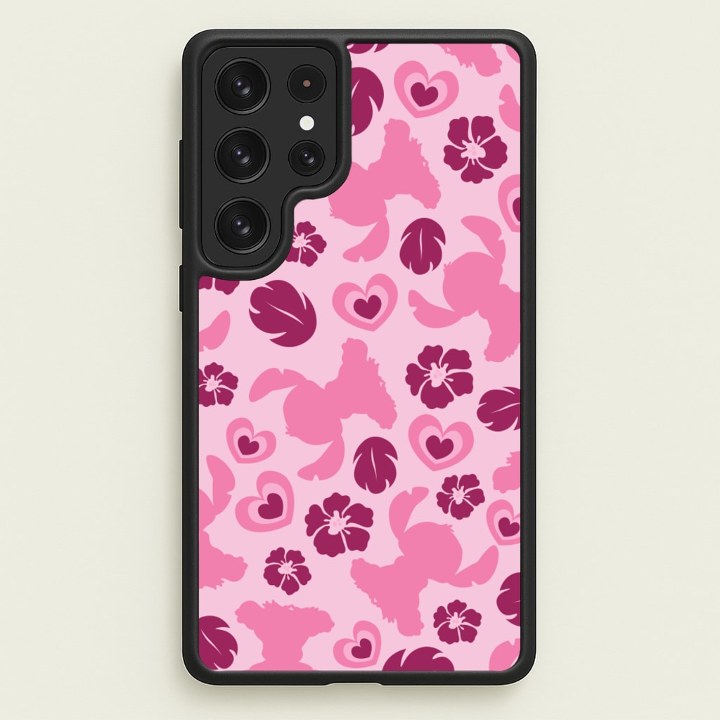 Pink Alien Silhouette Pattern - Disney Phone Case for Galaxy S22 Ultra