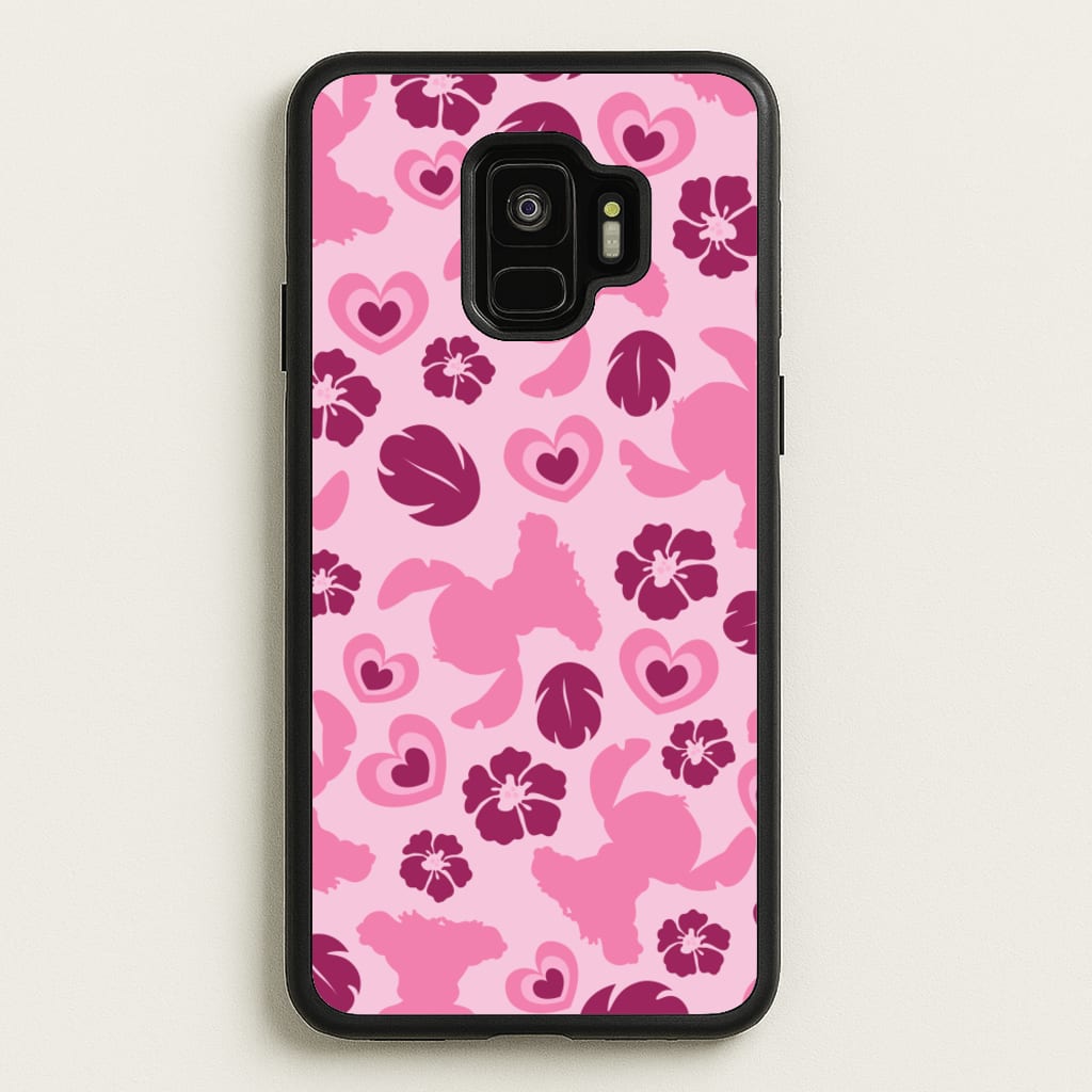 Pink Alien Silhouette Pattern - Disney Phone Case for Galaxy S9