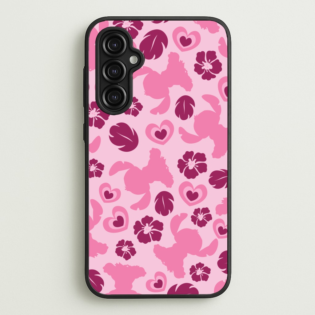 Pink Alien Silhouette Pattern - Disney Phone Case for Galaxy A14