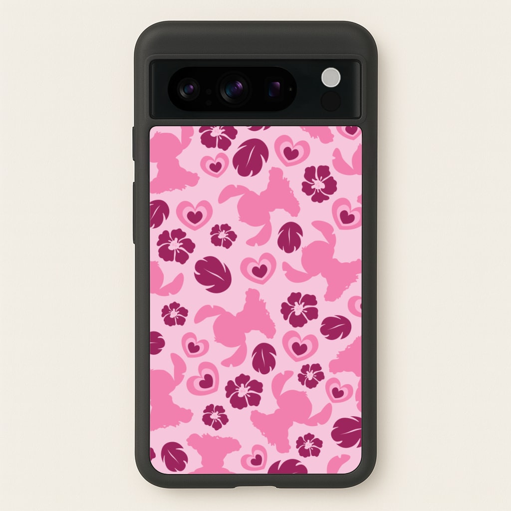 Pink Alien Silhouette Pattern - Disney Phone Case for Google Pixel 8 Pro