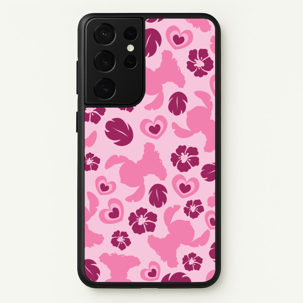 Pink Alien Silhouette Pattern - Disney Phone Case for Galaxy S21 Ultra