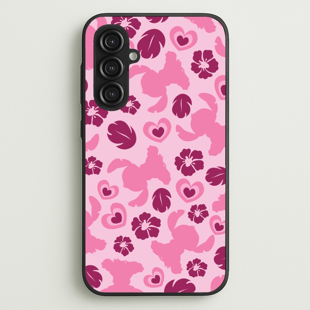 Pink Alien Silhouette Pattern - Disney Phone Case for Galaxy S23FE