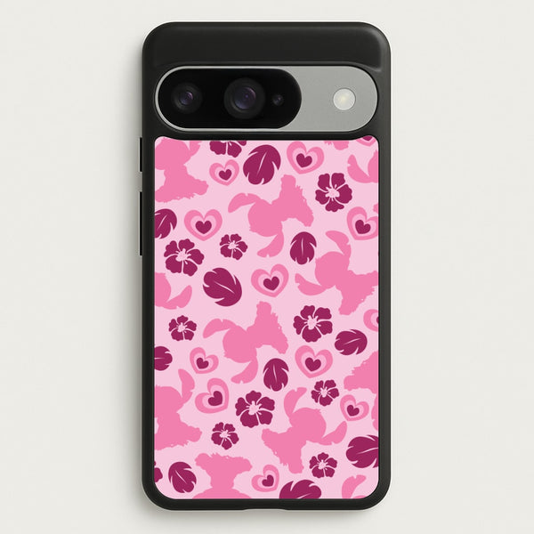 Pink Alien Silhouette Pattern Phone Case for Google Pixel 10 / 10 Pro