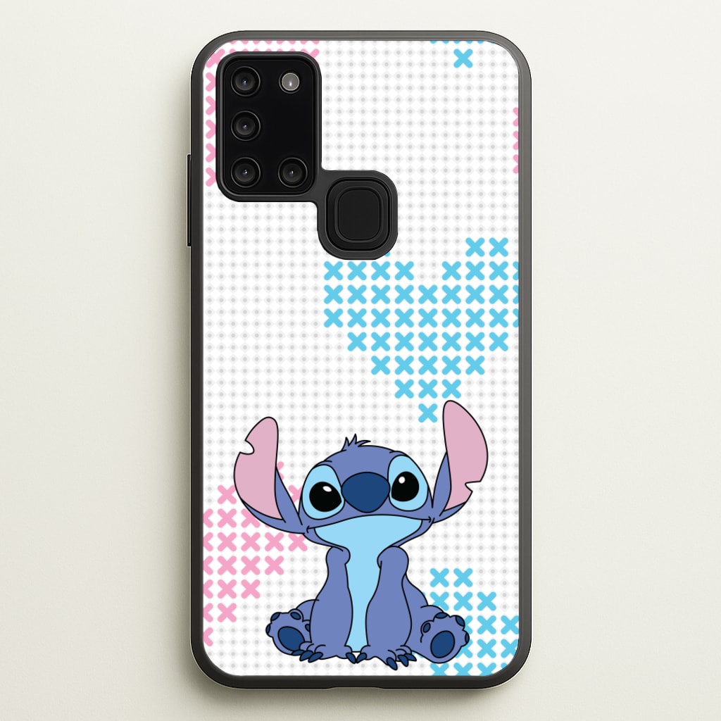 Blue Alien Hearts - Disney Phone Case for Galaxy A21s