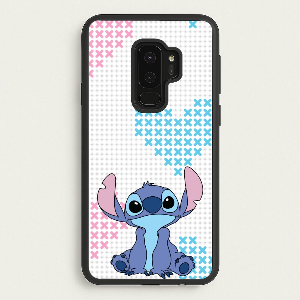 Blue Alien Hearts - Disney Phone Case for Galaxy S9 Plus