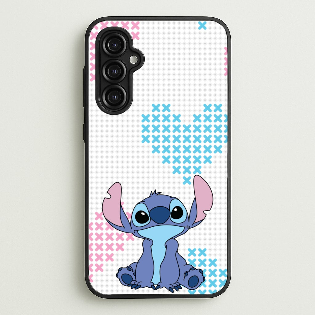 Blue Alien Hearts - Disney Phone Case for Galaxy A14