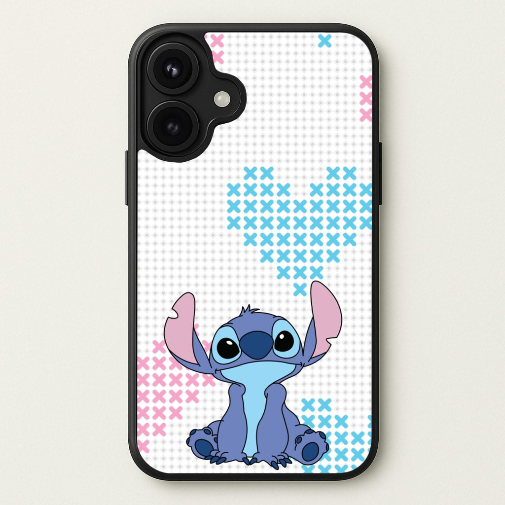 Blue Alien Hearts Phone Case for iPhone 17