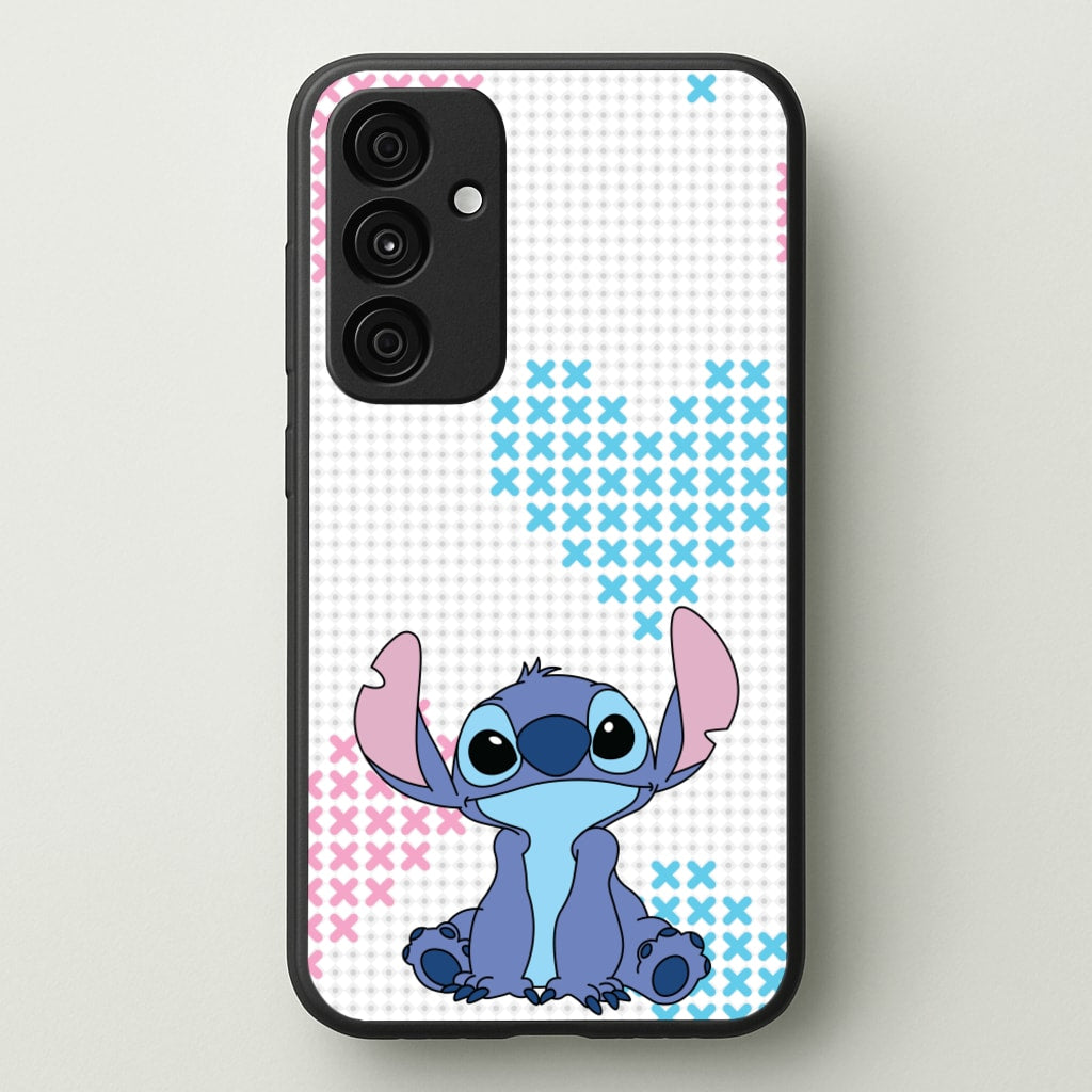 Blue Alien Hearts - Disney Phone Case for Galaxy A35
