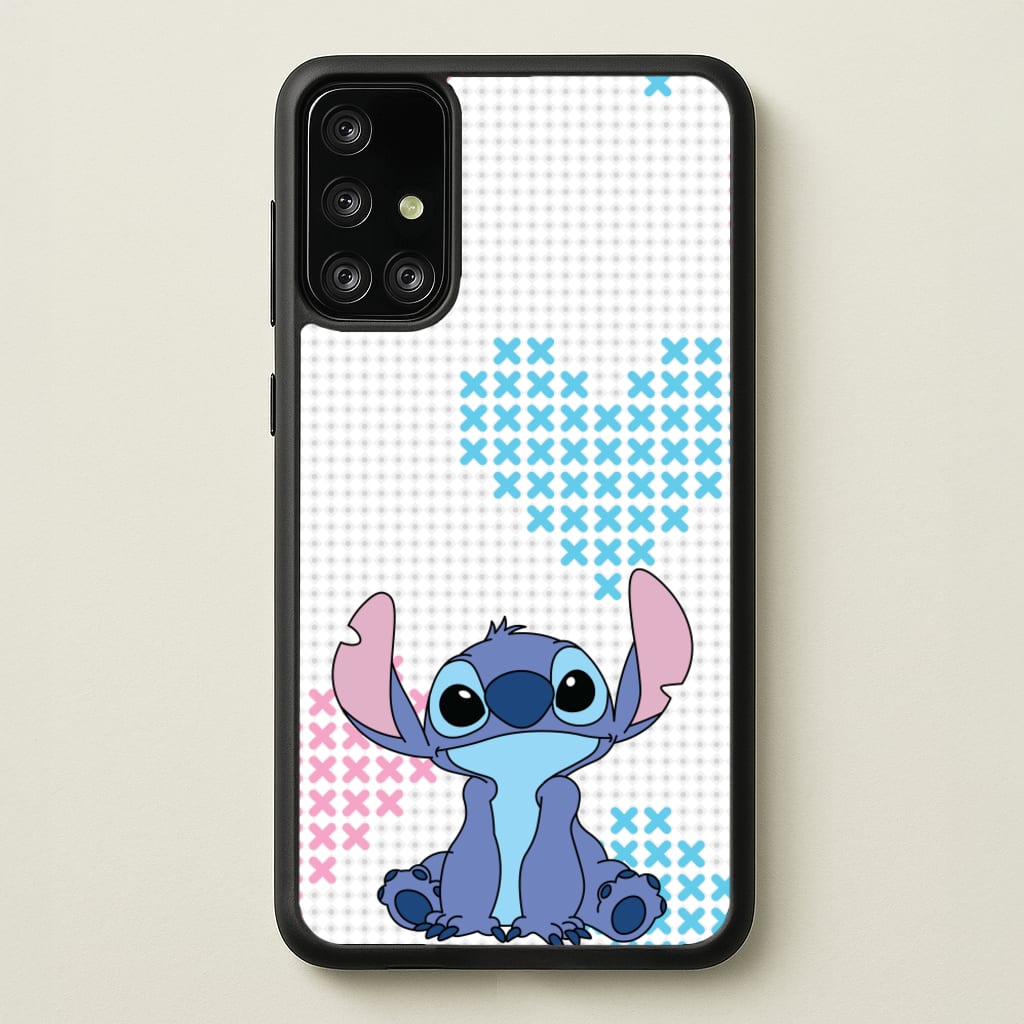 Blue Alien Hearts - Disney Phone Case for Galaxy A71