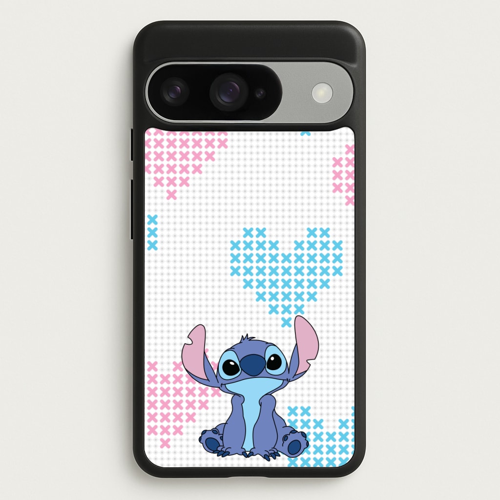 Blue Alien Hearts Phone Case for Google Pixel 10 / 10 Pro
