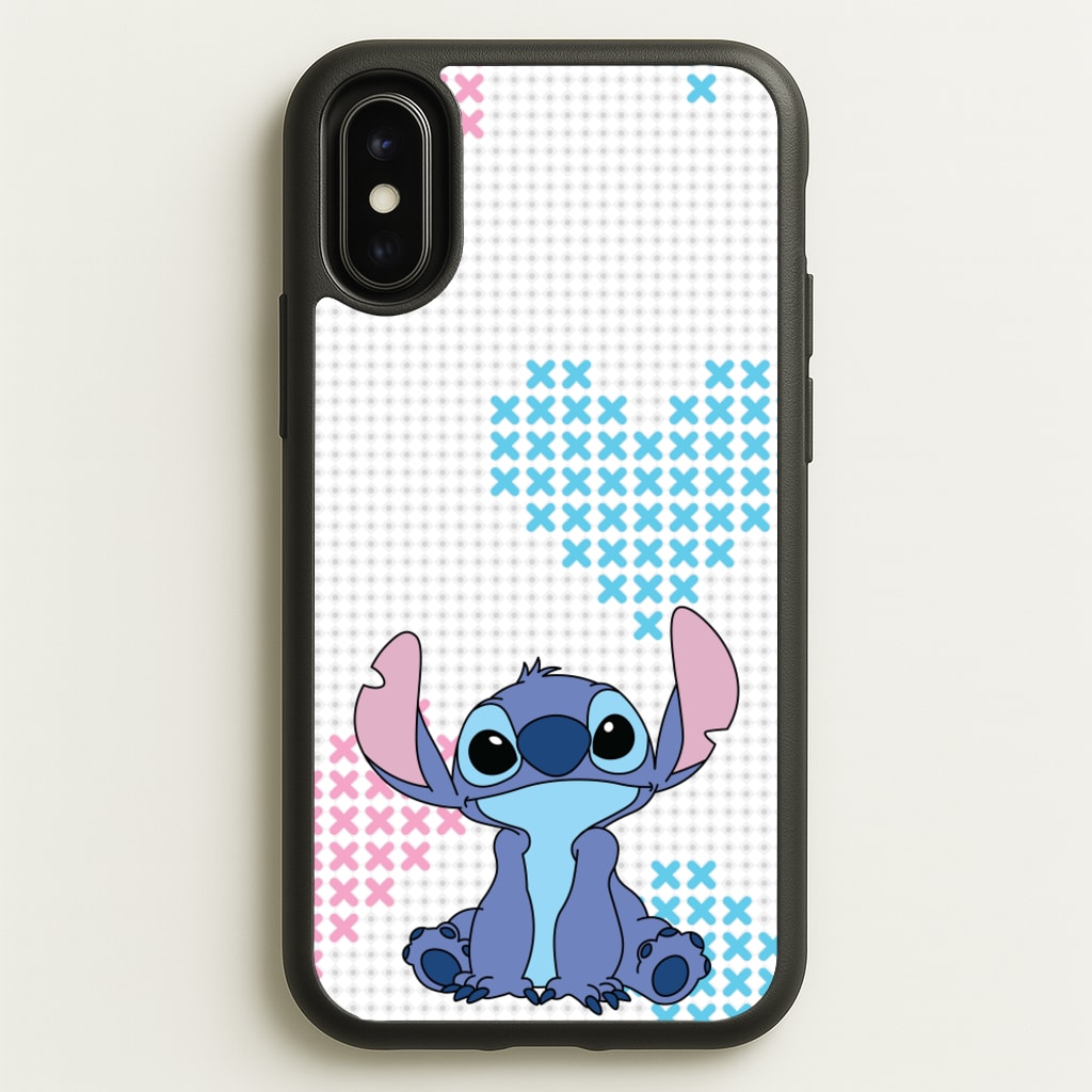 Blue Alien Hearts - Disney Phone Case for iPhone X / XS