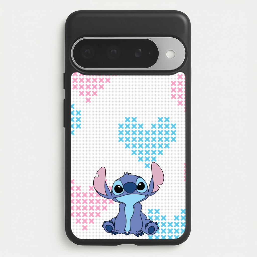 Blue Alien Hearts Phone Case for Google Pixel 10 Pro XL