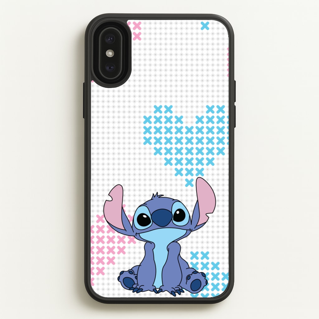 Blue Alien Hearts - Disney Phone Case for iPhone XS Max