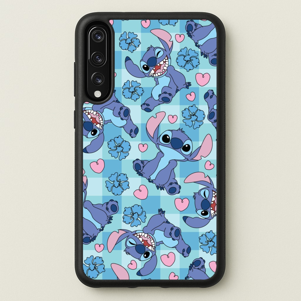Blue Alien And Hearts Pattern - Disney Phone Case for Huawei P20 Pro
