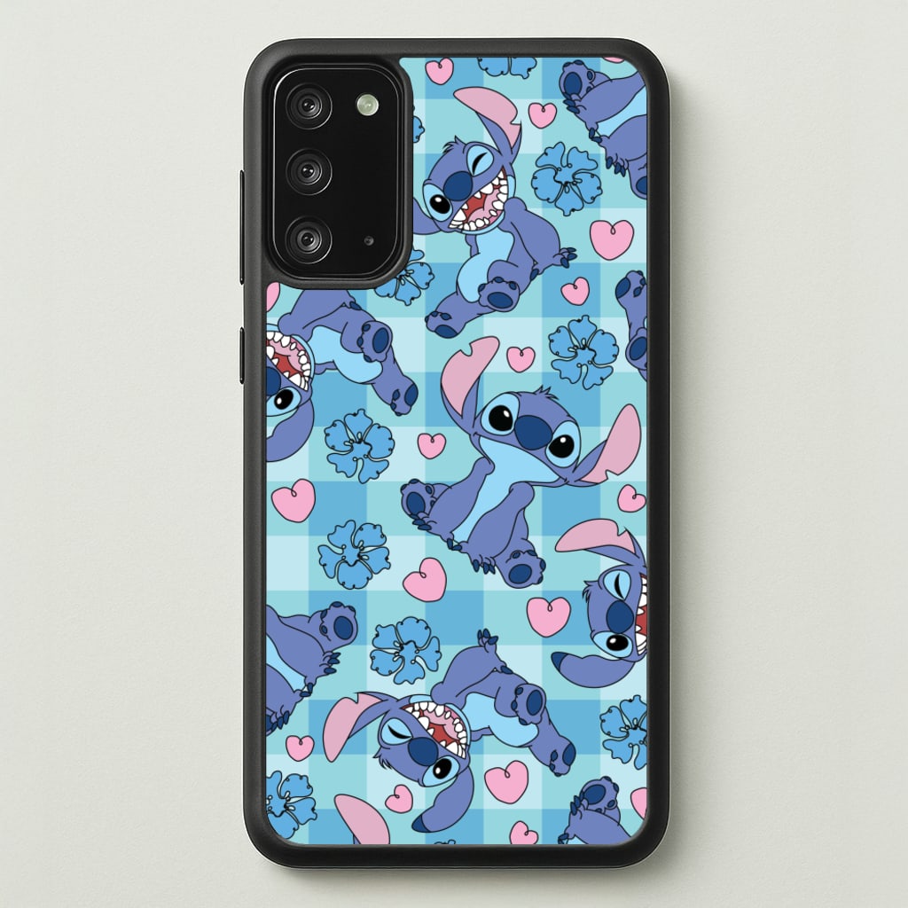 Blue Alien And Hearts Pattern - Disney Phone Case for Galaxy Note 20