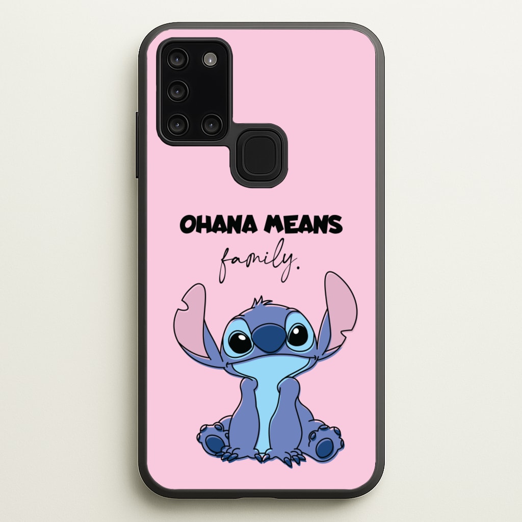 Ohana Means Family Pink - Disney Phone Case for Galaxy A21s