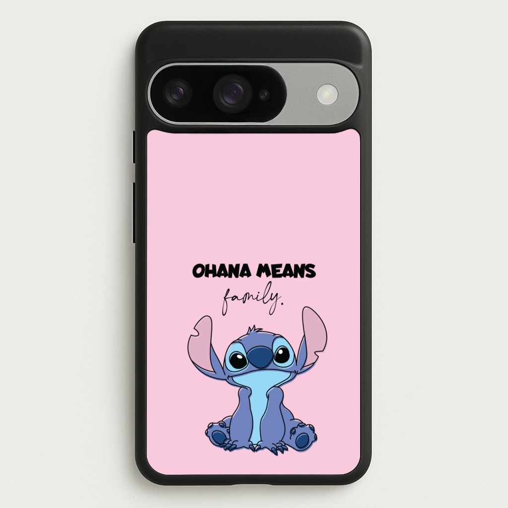Ohana Means Family Pink Phone Case for Google Pixel 10 / 10 Pro