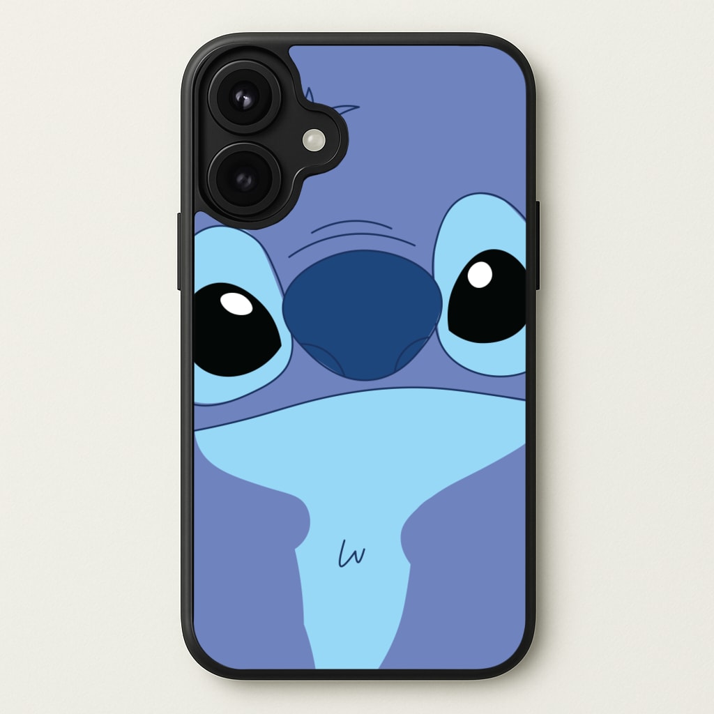 Blue Alien Face Phone Case for iPhone 17