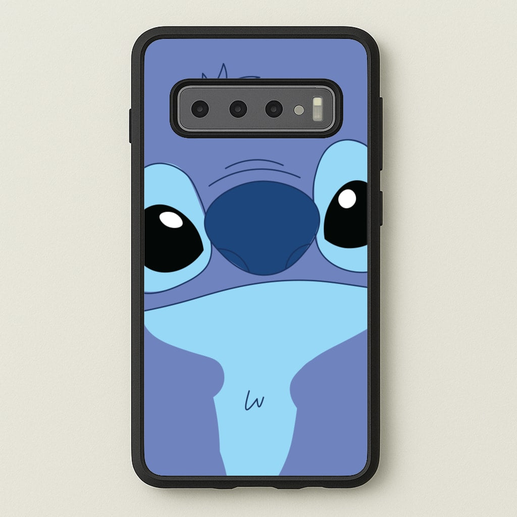 Blue Alien Face - Disney Phone Case for Galaxy S10 Plus