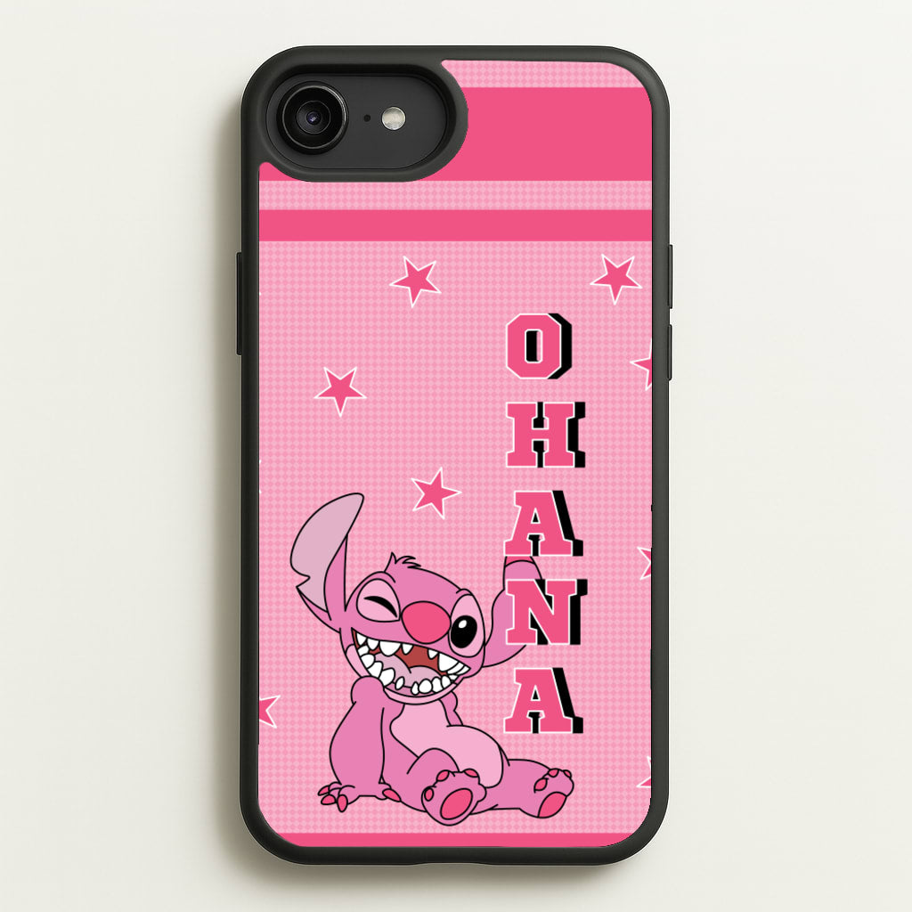 Pink Alien Ohana - Disney Phone Case for iPhone 6 Plus / 7 Plus / 8 Plus