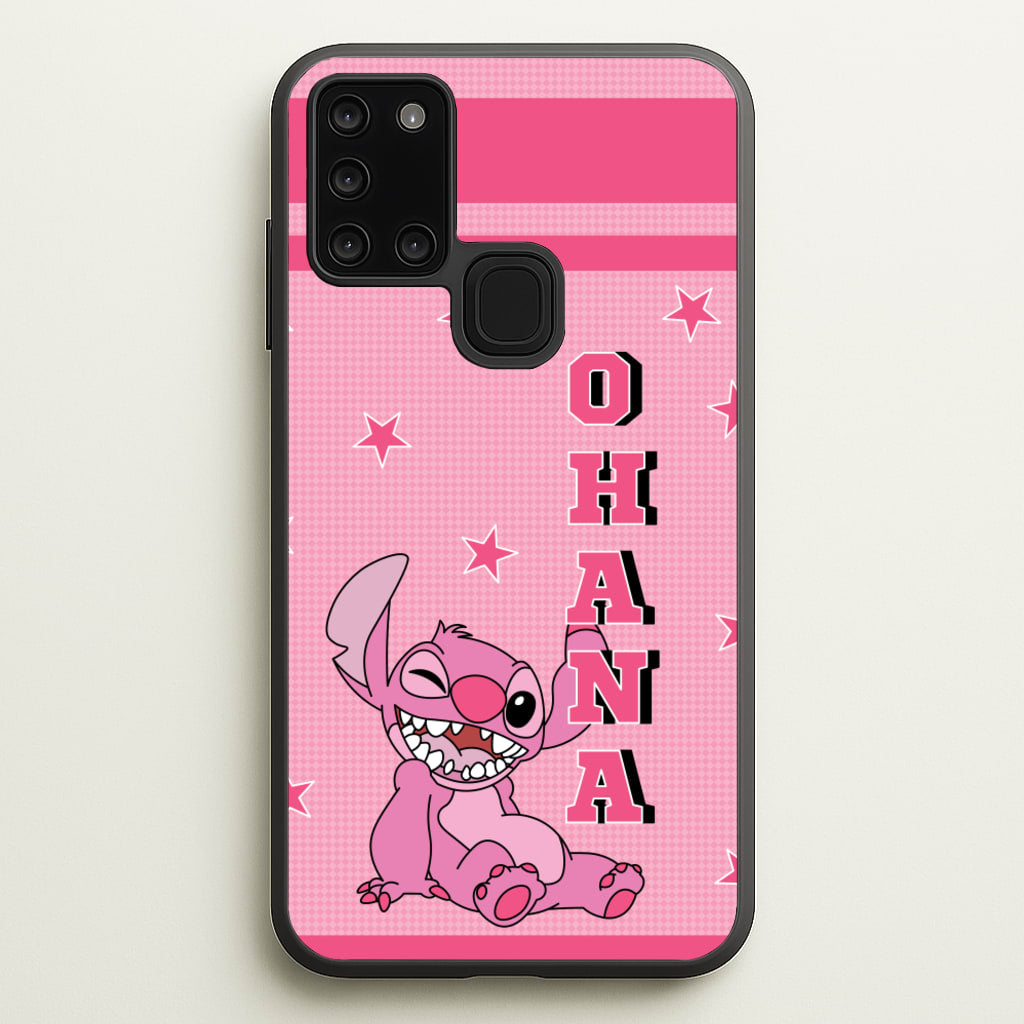 Pink Alien Ohana - Disney Phone Case for Galaxy A21s