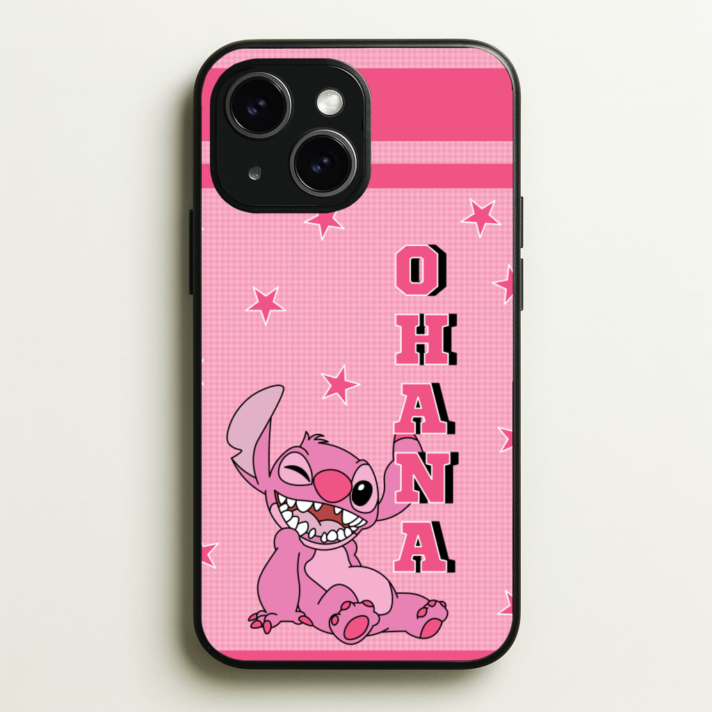 Pink Alien Ohana - Disney Phone Case for iPhone 14 Plus