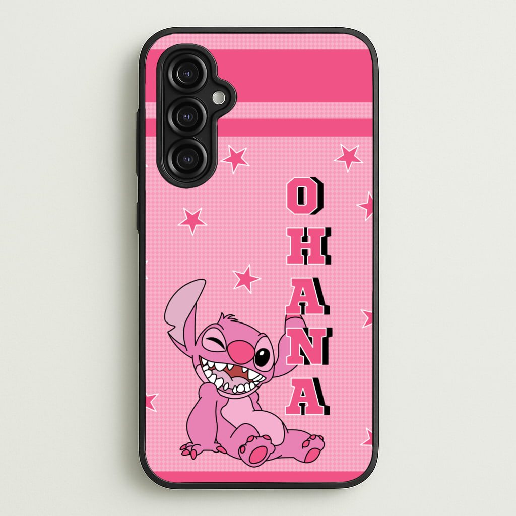 Pink Alien Ohana - Disney Phone Case for Galaxy A14