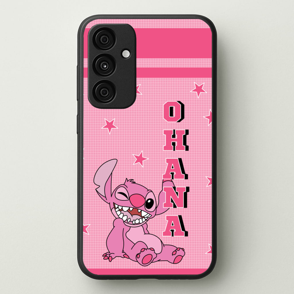 Pink Alien Ohana - Disney Phone Case for Galaxy A35