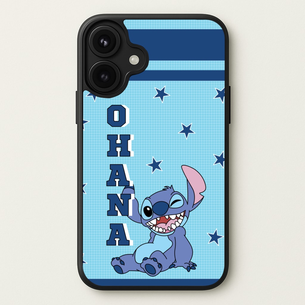 Blue Alien Ohana Phone Case for iPhone 17