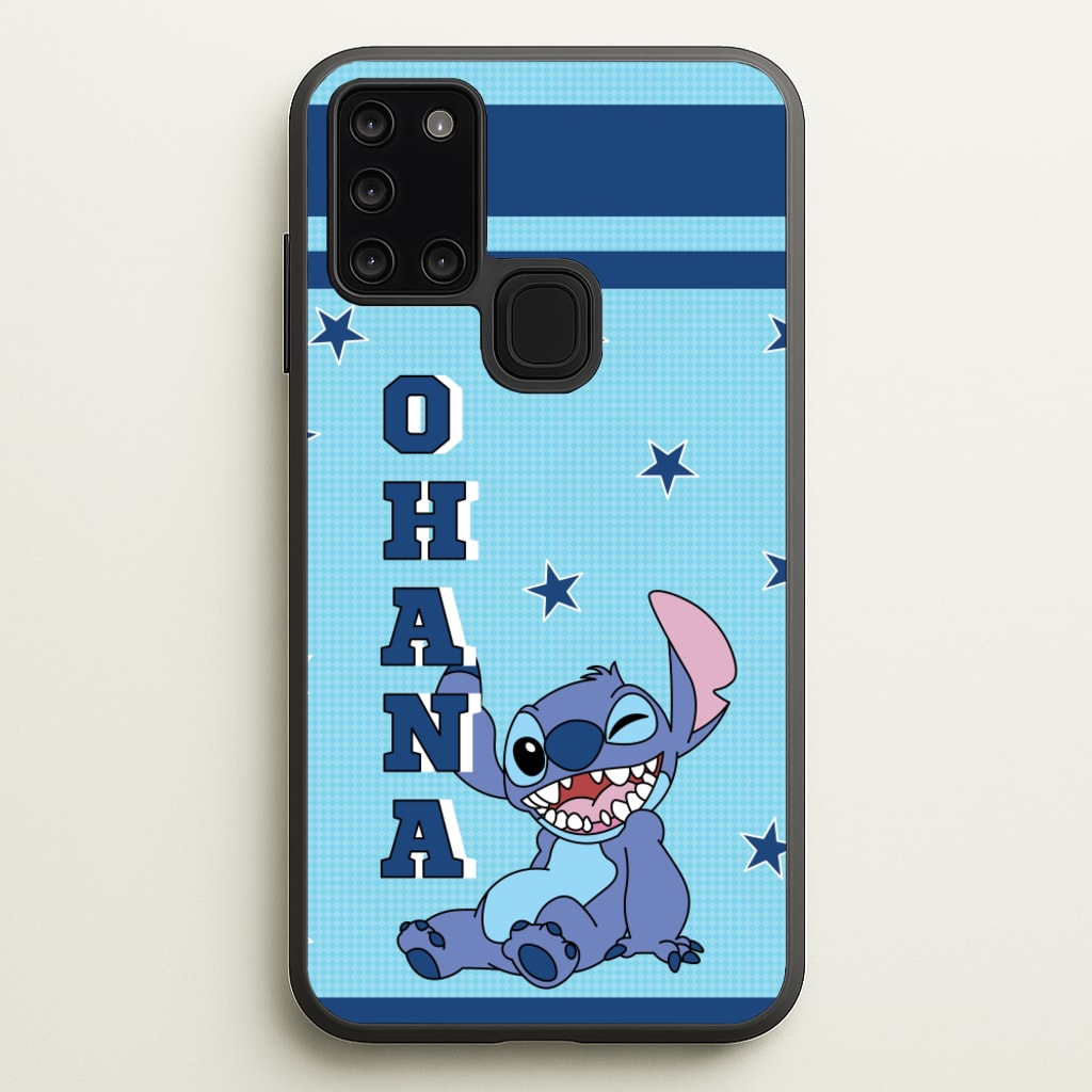 Blue Alien Ohana - Disney Phone Case for Galaxy A21s