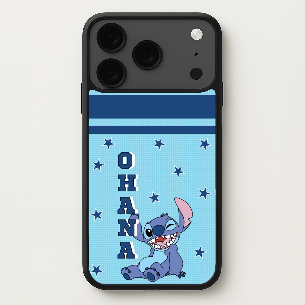 Blue Alien Ohana Phone Case for iPhone 17 Pro Max